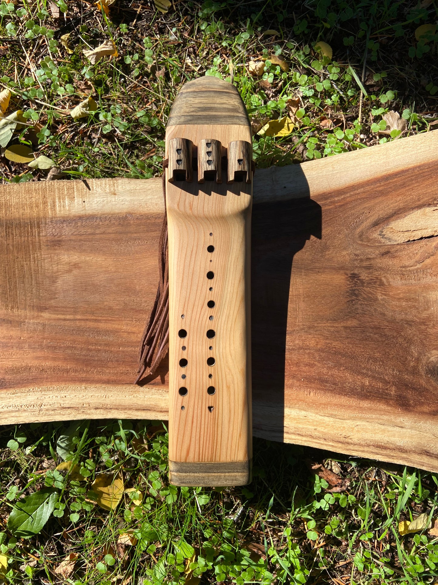 Eb Minor Triple Drone Flute Backpacker