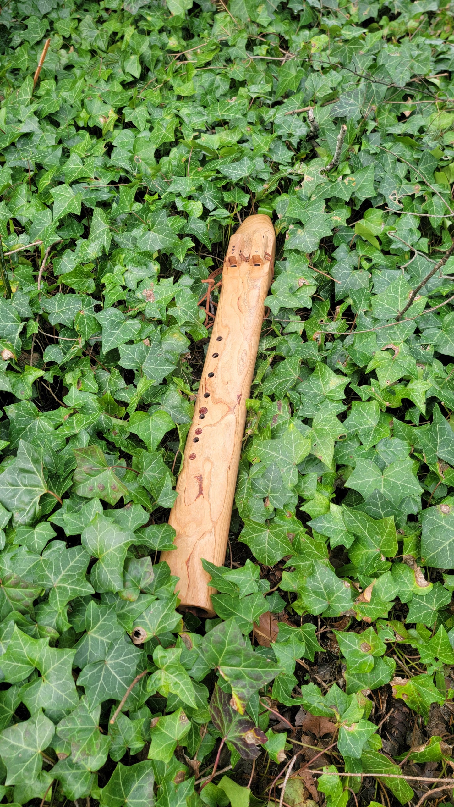 C# Bass Drone Flute Cherrywood